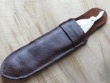 Game leather straight razor sheath